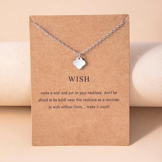 Fashion Silver Four-leaf Clover Necklace Stainless Steel Cloud Pendant Necklaces Chokers For Women Girls Design1 4 null