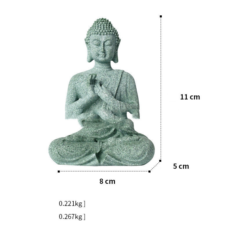 New Chinese Stone Buddha Crafts Creative Ornament Home Decor Prayers 0 null