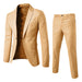 Two-piece Suit Business Professional Formal Wear Korean Slim Fit Khaki Men Clothing Zimivas