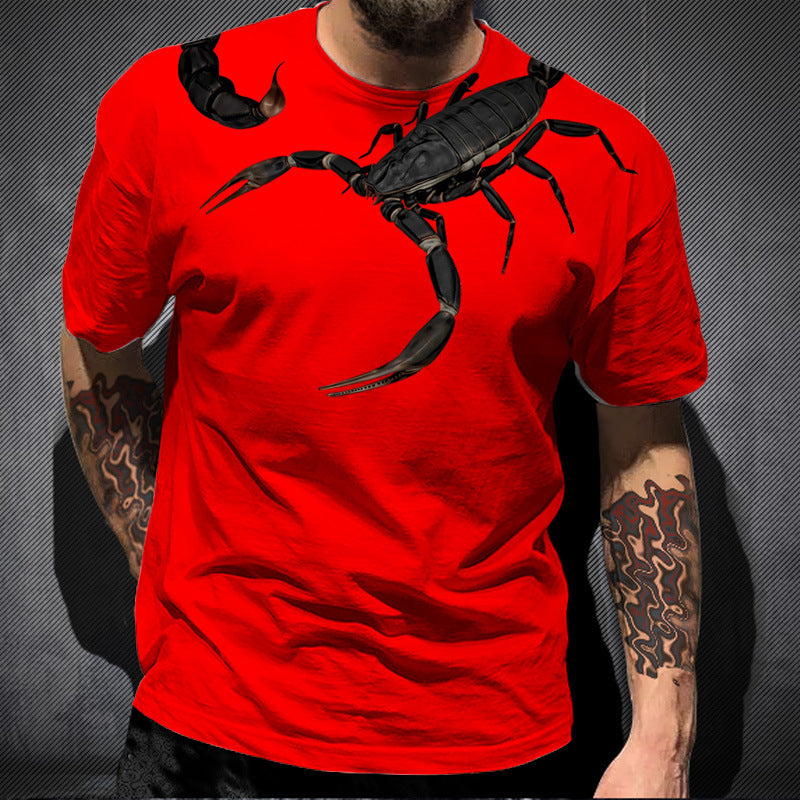 Cross-border European And American Style Men's Short Sleeve Casual Hip Hop Street 3dT T-shirt Super Cool Scorpion Printed T-shirt One Piece Dropshipping TX041508 0 null