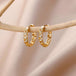 18K Gold Light Luxury All-match Simple Earrings 4 Style Jewelry Zimivas