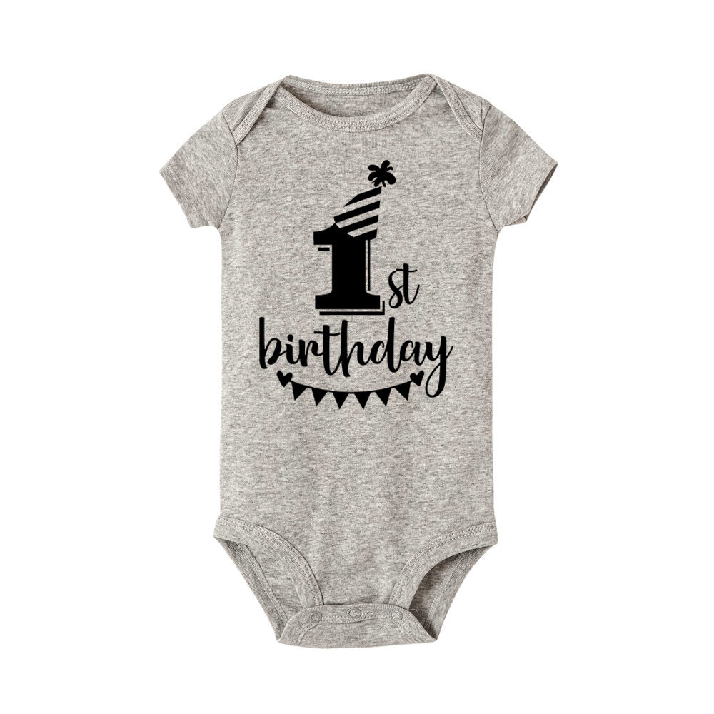 Short-sleeved Fart Clothes Baby Onesies Grey 0 Zimivas