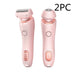 2 In 1 Hair Removal Epilator USB Rechargeable Trimmer Women Body Razor Face Leg Armpit Bikini Hand Pubic Shaver Hair Remover Pink 2PC USB Hair accessories Zimivas