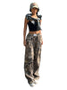 Slimming Casual Pants Hip Hop Retro Street Multi-pocket Camouflage Cargo Pants For Women Y2k Hip-hop Cargo Grunge Baggy Trousers Branch Pattern Women Clothing Zimivas