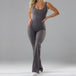 Tight Yoga Bodysuit Casual Hollow Seamless Womens Clothing Gray Women Clothing Zimivas