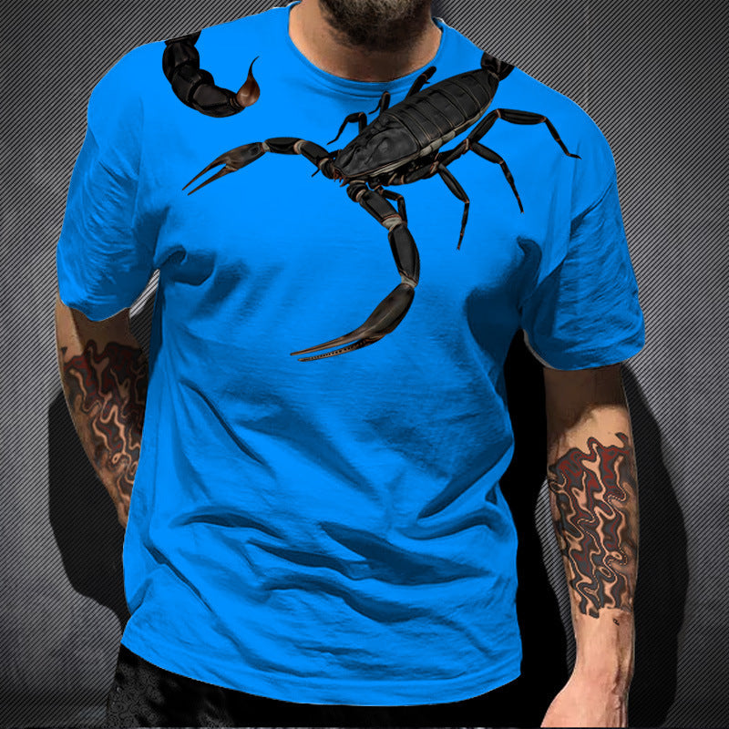 Cross-border European And American Style Men's Short Sleeve Casual Hip Hop Street 3dT T-shirt Super Cool Scorpion Printed T-shirt One Piece Dropshipping TX041506 0 null