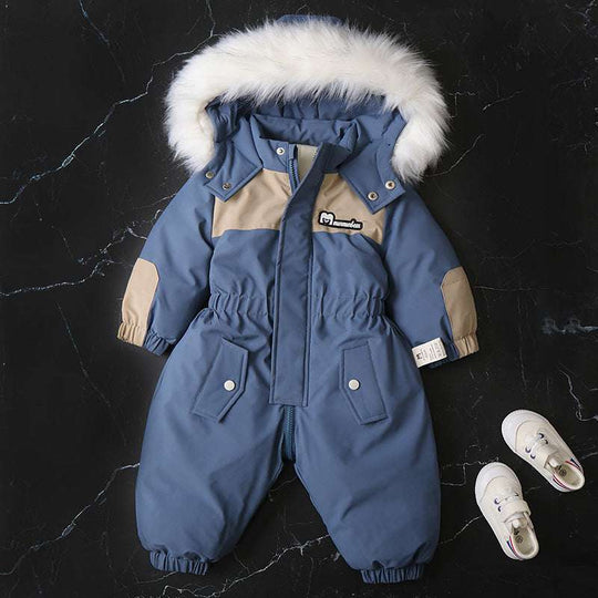 Fashion Winter New Children's Jumpsuit Two Way Zipper Fog Blue kids & baby Zimivas