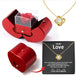 Fashion Jewelry Box Red Apple Christmas Gift Necklace Eternal Rose For Girl Mother's Day Valentine's Day Gifts With Artificial Flower Rose Flower Jewelry Box LOVER necklace gold card box English necklace Zimivas