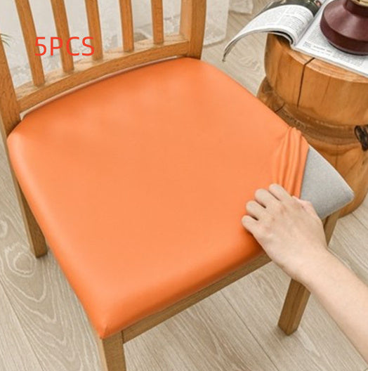 Waterproof Dustproof Chair Cover Faux Leather Leather Cover Universal Orange Length And Width 35to50cm 5PCS 0 null