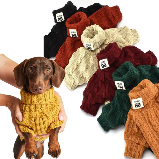 Dog Sweater Turtleneck Solid Color Dogs Clothes Warm Cotton For Puppy Small Medium Dogs Sweatshirt Jacket Chihuahua Teddy pet supplies Zimivas