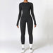 Tight-fitting Brushed Yoga Suit Quick-drying Fitness Clothes Fitness Long Sleeve Tracksuits Sports Suit Gym Top High Waist Leggings Women Sets Yoga Set Black Women Clothing Zimivas