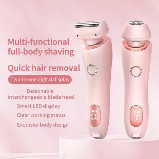 2 In 1 Hair Removal Epilator USB Rechargeable Trimmer Women Body Razor Face Leg Armpit Bikini Hand Pubic Shaver Hair Remover Hair accessories Zimivas