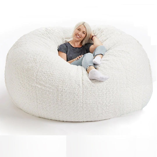 Lazy Sofa Bean Bag Chair Foam Furniture Bean Bag White Furniture Zimivas