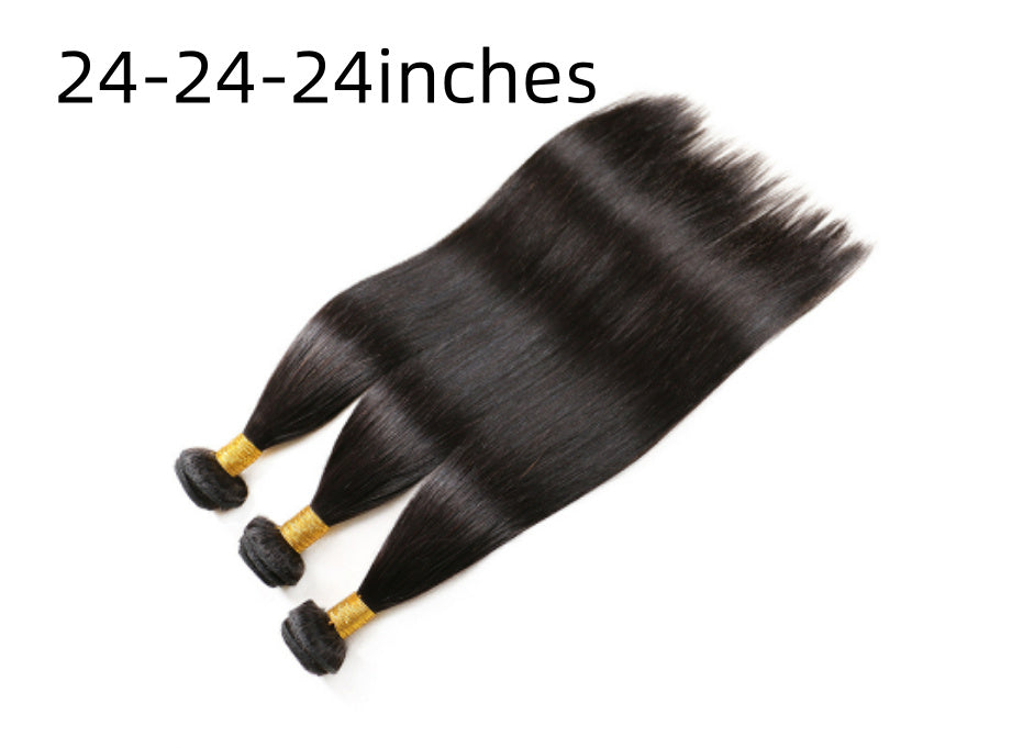 Brazilian real hair wig 24and24and24 three piece set Hair accessories Zimivas