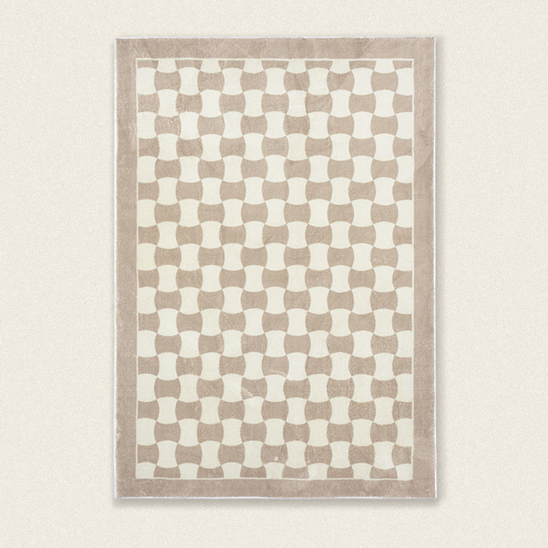 Retro Classic Checkerboard Vertigo Rug Living Room Bedroom Warm weave 0 null