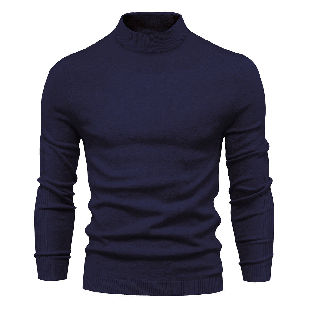 Men's Multicolor Sweater With Mid Neck And Slim Trim Navy Blue 0 null