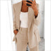 Fashion Polo Collar Slim-fit Cardigan Graceful Suit Jacket Women Apricot 0 null