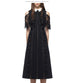 Lace Embroidered Stitching Fungus Edge Off-the-shoulder Ruffled Slim Dress 0 null