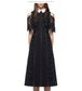 Lace Embroidered Stitching Fungus Edge Off-the-shoulder Ruffled Slim Dress 0 null