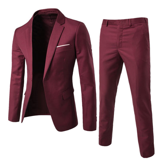 Two-piece Suit Business Professional Formal Wear Korean Slim Fit Men Clothing Zimivas