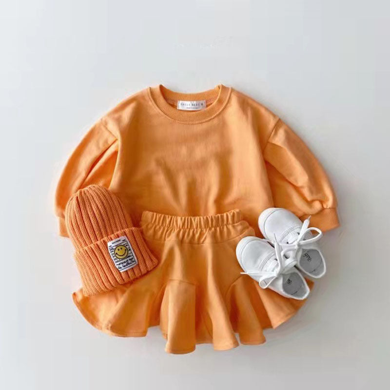 Fashionable Clothing Suit Baby Leisure Children's Clothing Candy Color Orange kids & baby Zimivas