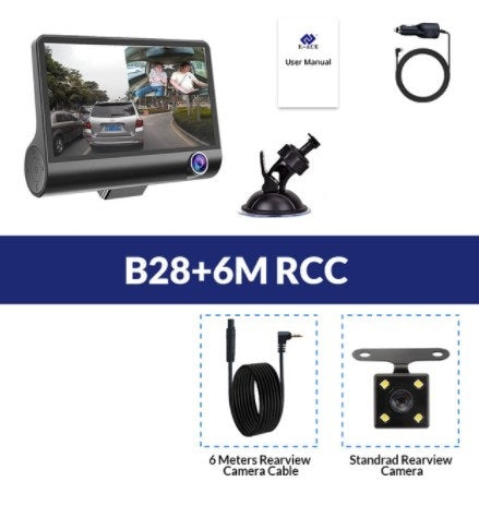 1080P High-definition Three-record Driving Recorder B28+6M RCC NO SD CARD automobiles Zimivas