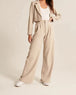 High Waist Straight Trousers With Pockets Wide Leg Casual Pants For Women Apricot 0 null