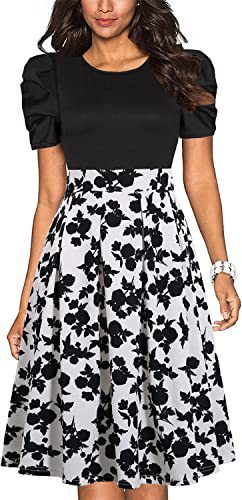 Fashion Lace European And American Style Dress Black And White Flowers 0 Zimivas