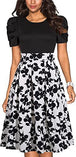 Fashion Lace European And American Style Dress Black And White Flowers 0 Zimivas