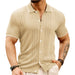 Short-sleeved Polo Shirt Summer Button Lapel Top Fashion Business Men's Clothing Khaki 0 null