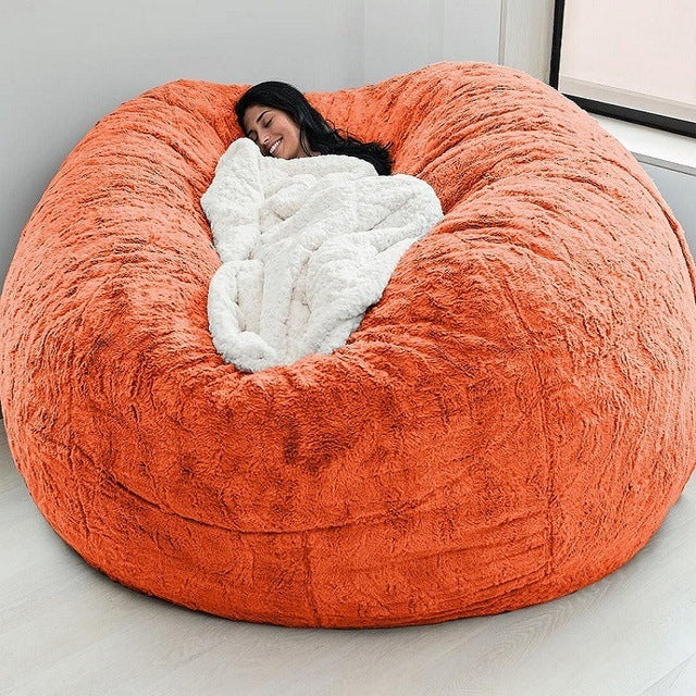 Lazy Sofa Bean Bag Chair Foam Furniture Bean Bag Orange Furniture Zimivas