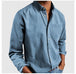 2024 Men's Shirt New Long Sleeve Lapel Sky Blue Men Clothing Zimivas