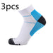 Ankle Guard Compression Zimivas Men's and Women's Socks 3pcs White blue fashion accessories Zimivas