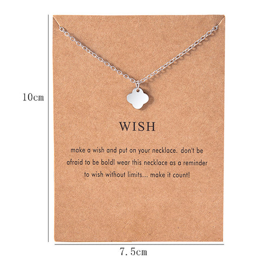 Fashion Silver Four-leaf Clover Necklace Stainless Steel Cloud Pendant Necklaces Chokers For Women Girls 4 null