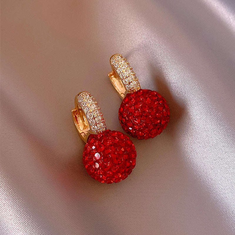 Red Earrings Fashion Stud Earrings Korean Temperament Birth Year Earrings Jewelry Zimivas