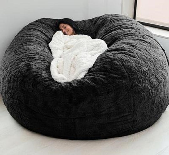 Lazy Sofa Bean Bag Chair Foam Furniture Bean Bag Black Furniture Zimivas