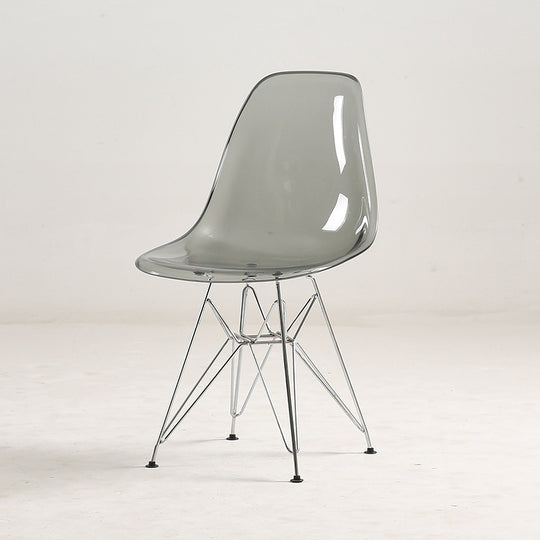 Simple Transparent Plastic Chair Meal Simple And Creative Grey plated legs 0 null