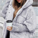 Women's Loose New Down Jacket Coat Gray Women Clothing Zimivas