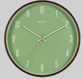 minimalist silent wall clock Green number walnut wood fram 0 null