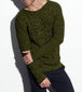 Men's Polyester Knit Sweater New Fashion Green men clothing Zimivas